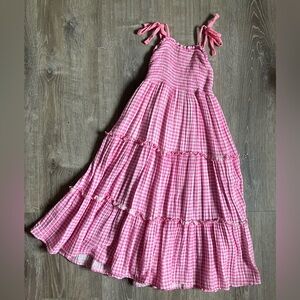 SweetHoney Pink Gingham Maxi Dress